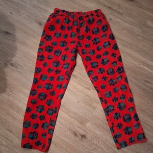 Vibrant Red and Green Kids Pajama Bottoms